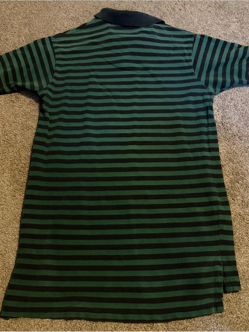 Vintage Ralph Lauren Green and Black Striped Polo Shirt